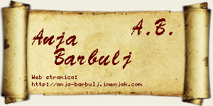 Anja Barbulj vizit kartica